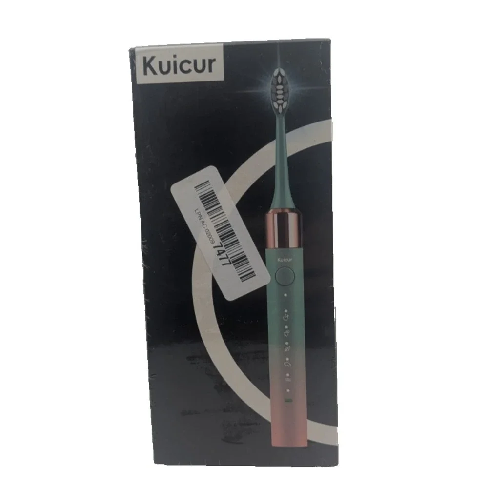 Kuicur Sonic Electric Toothbrush Rechargeable Timer 10 Brush Heads pink Green